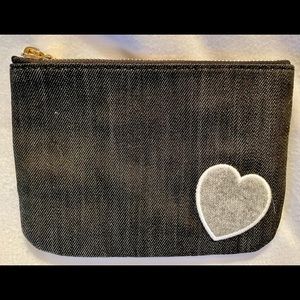 NWOT Stoney Clover Lane denim heart pouch